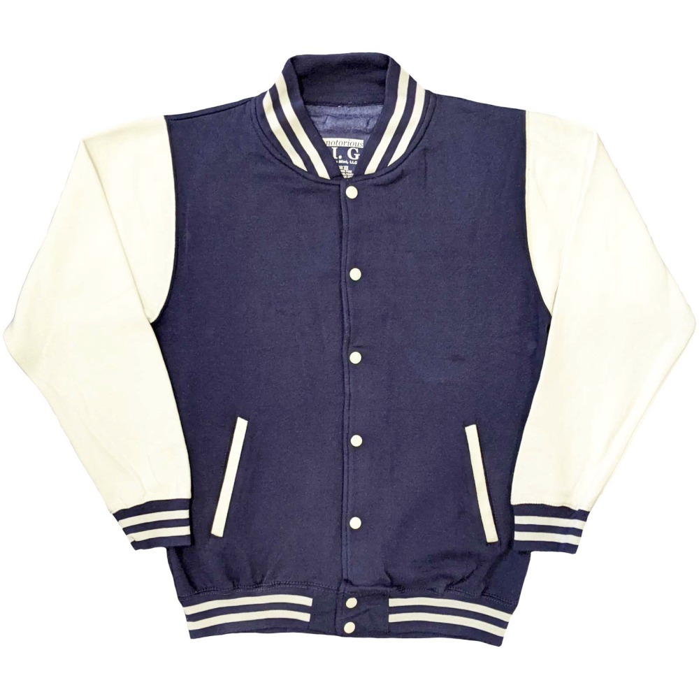 Biggie Smalls - Crown Varsity Jacke - Blau/Weiß